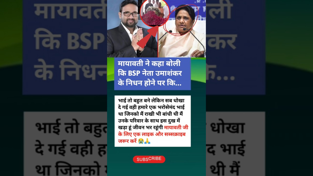 🤔मायावती के करीबी BSP नेता उमाशंकर का...