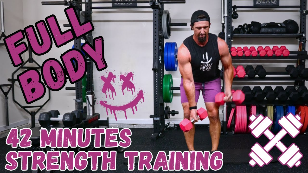 Full Body Dumbbell Workout - 42 Minutes of Strength Training and Abs Workout