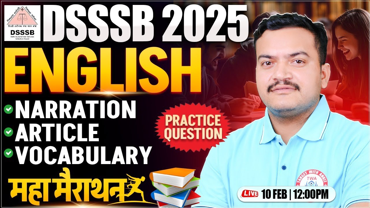 DSSSB 2025 English Marathon | DSSSB PRT TGT PGT English Marathon #4 | English By Anuj Sir