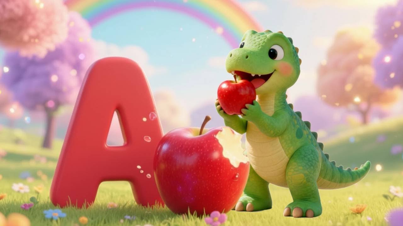 A is for Apple 🍎 | Dino Alphabet Song A–Z 🦖 | Learn ABC with Dinosaurs | Kids Song