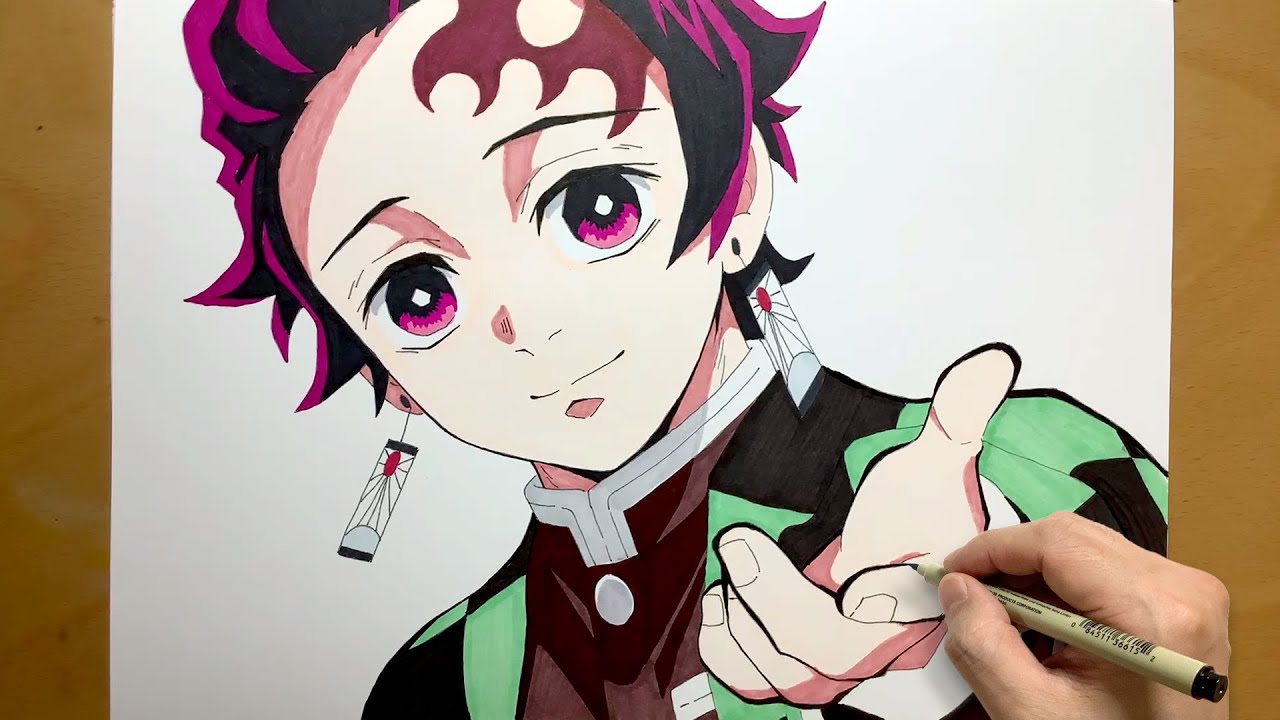 How to draw Tanjiro Kamado from Demon Slayer | Kimetsu no Yaiba | step by step | Tanjirou