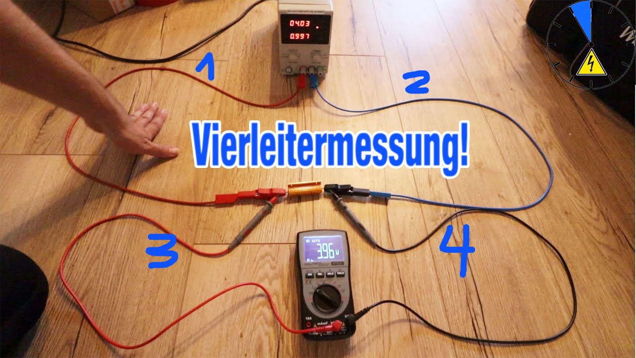 Vierleitermessung so wirds richtig gemacht f&uuml;r kleine Widerst&auml;nde Labornetzteil und Multimeter!