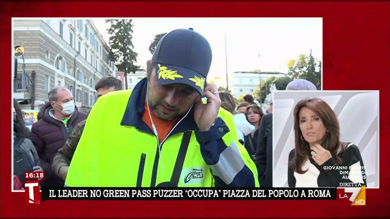 Stefano Puzzer in Piazza del Popolo: 