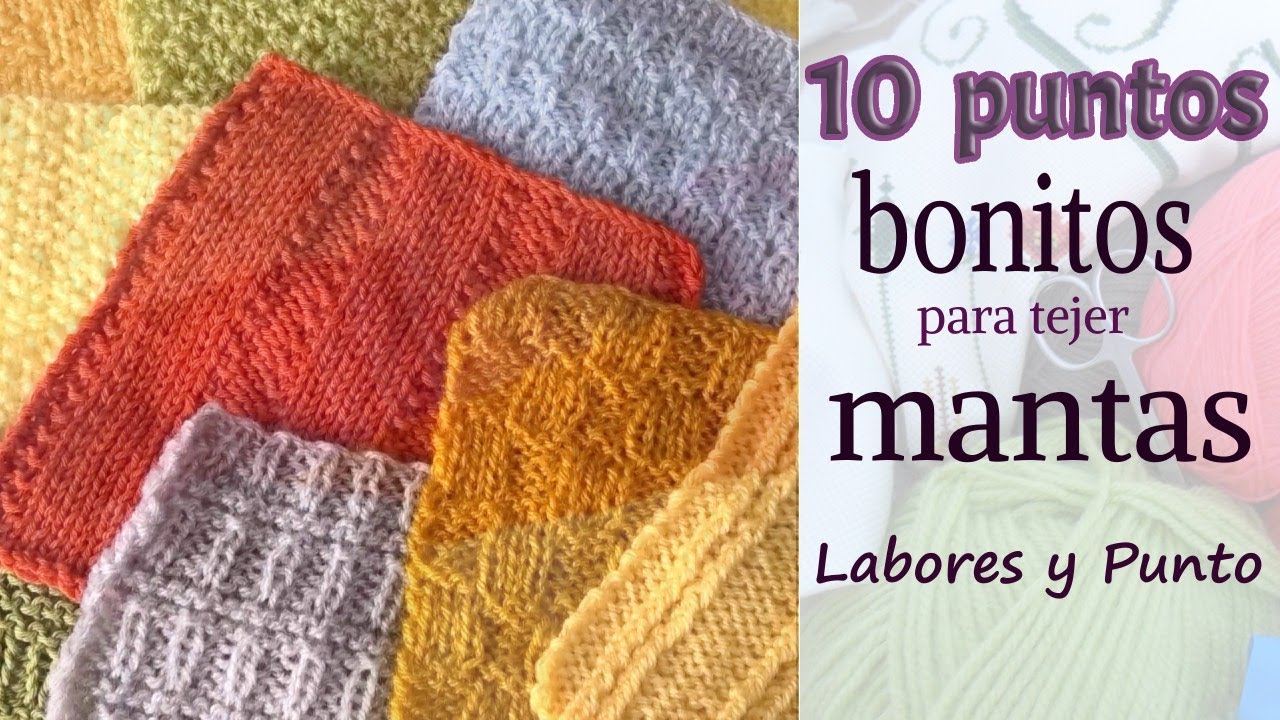 ✅ 10 puntos bonitos para tejer mantas a dos agujas