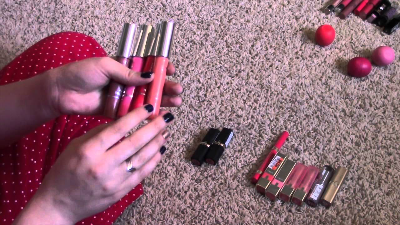 Drugstore Lipstick Collection / Declutter with Swatches! - JustJenMakeup