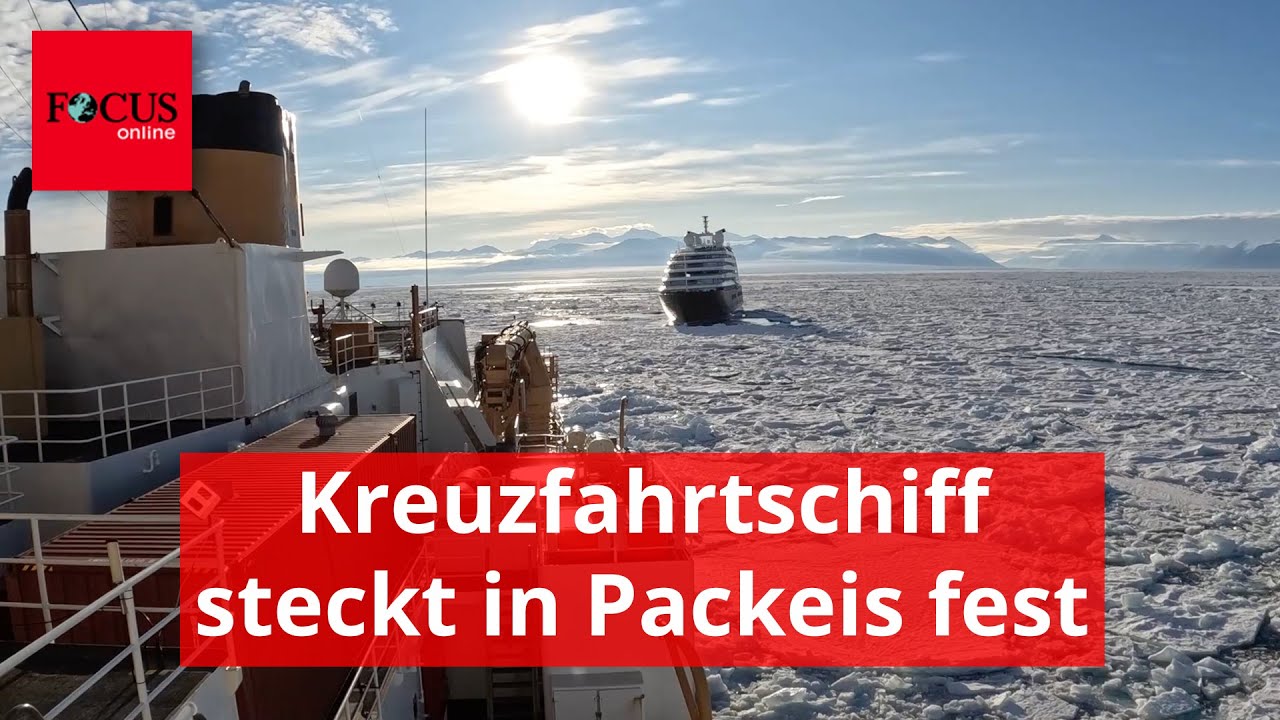 Luxus-Kreuzfahrtschiff steckt in Packeis fest - riesiger Brecher kommt zur Hilfe