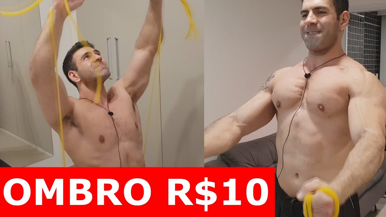 EXPLODA SEUS OMBROS COM ELÁSTICO DE 10 REAIS (treino em casa)
