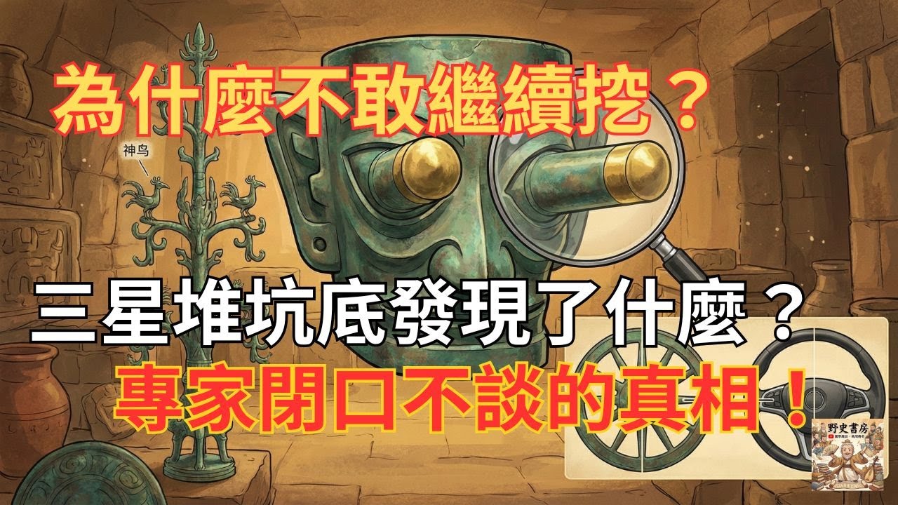 《山海經》不是神話，是歷史書！三星堆出土的神樹，證明了上古時代的「人神共存」。#三星堆 #山海經 #史前文明 #青銅神樹 #縱目面具 #考古懸案 #中華文明 #野史 #未解之謎 #野史書房
