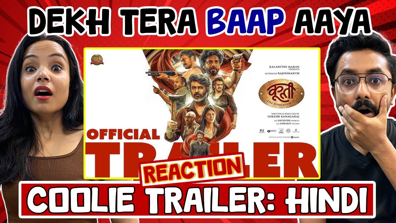 Coolie Trailer Reaction (Hindi) | Superstar Rajinikanth | Nagarjuna | Amir Khan | Anirudh