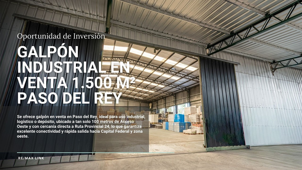 GALPON 1500M2, PASO DEL REY -  A 100MTS DE ACCESO OESTE