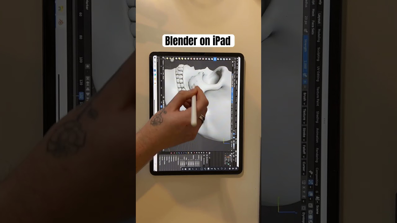 Blender on Windows / iPad😱✍️  #blender3d #ipad #digitalart #blenderanimation #ipadpro