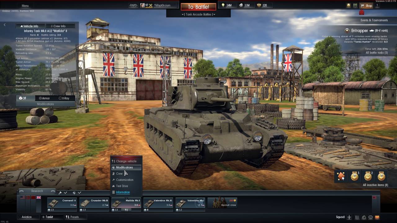 War Thunder Bug - Freezing menu screens