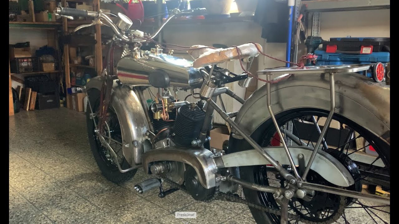 Brough Superior Mark I Sidevalve J.A.P. 1000ccm V-twin - first enegine start  01