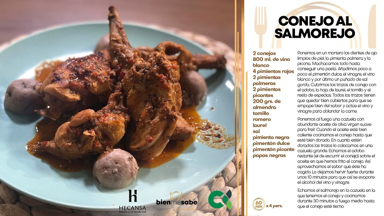 Receta: Conejo al salmorejo. Hecansa - Bien Me Sabe