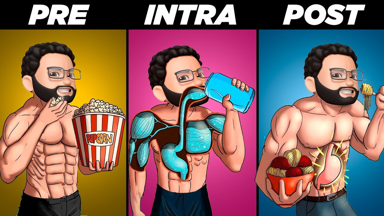 ¿Qué comer ANTES, DURANTE y DESPUÉS de ENTRENAR para GANAR MÚSCULO?