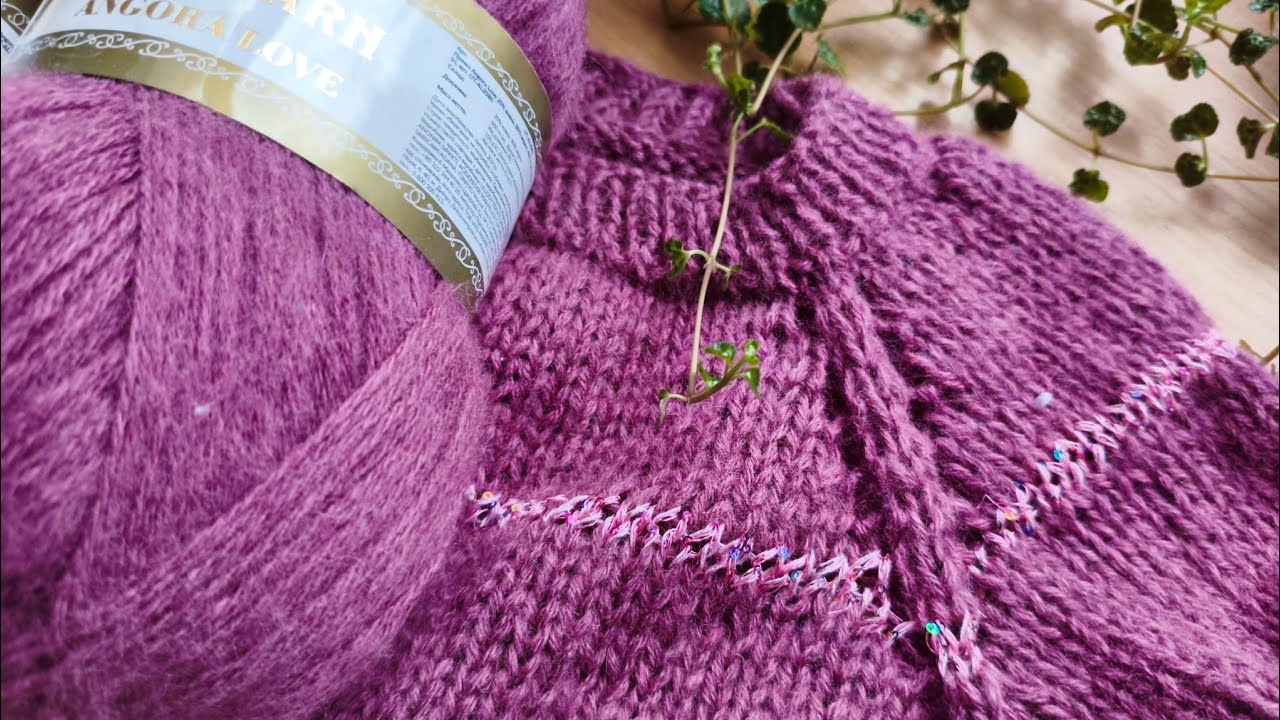 🧶Простой свитер реглан (сверху вниз) — пошаговое руководство для начинающих