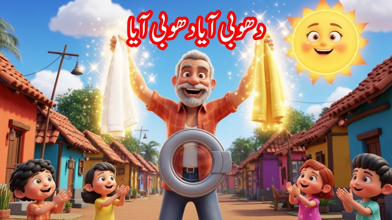Dhobi Aaya Dhobi Aaya | Safai Ka Paigham | 3D Animated Kids Poem in Urdu