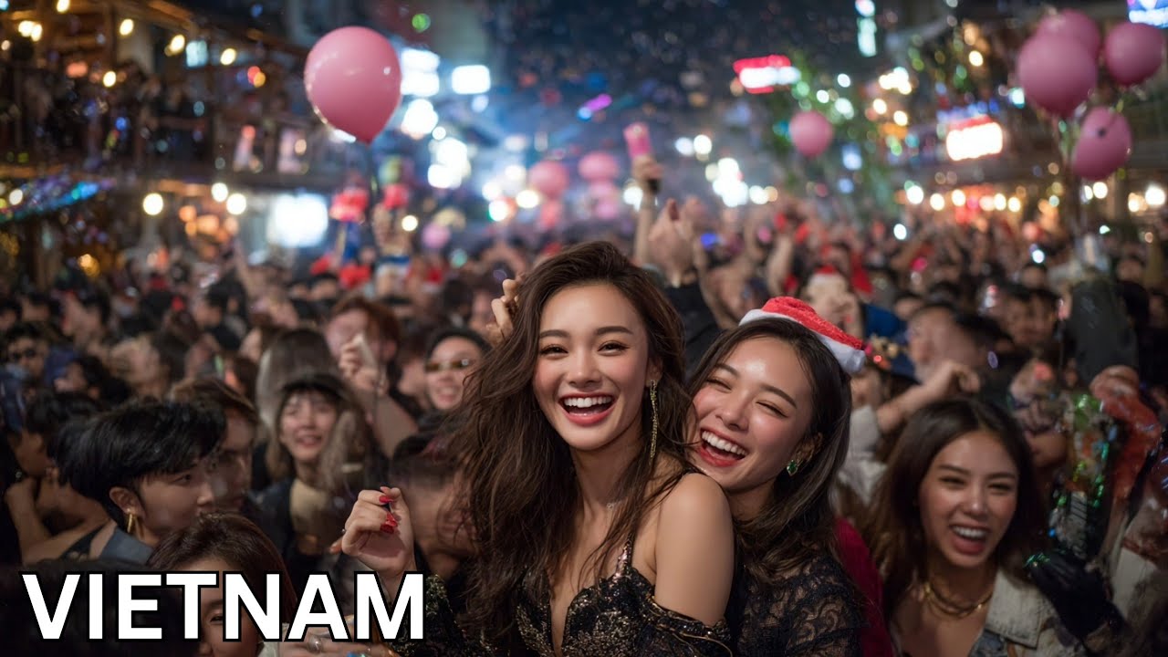 🇻🇳🌲🎅 CHRISTMAS in HANOI VIETNAM - CHEAPEST Country in SE Asia Goes Crazy at Night 🇻🇳 4K HDR