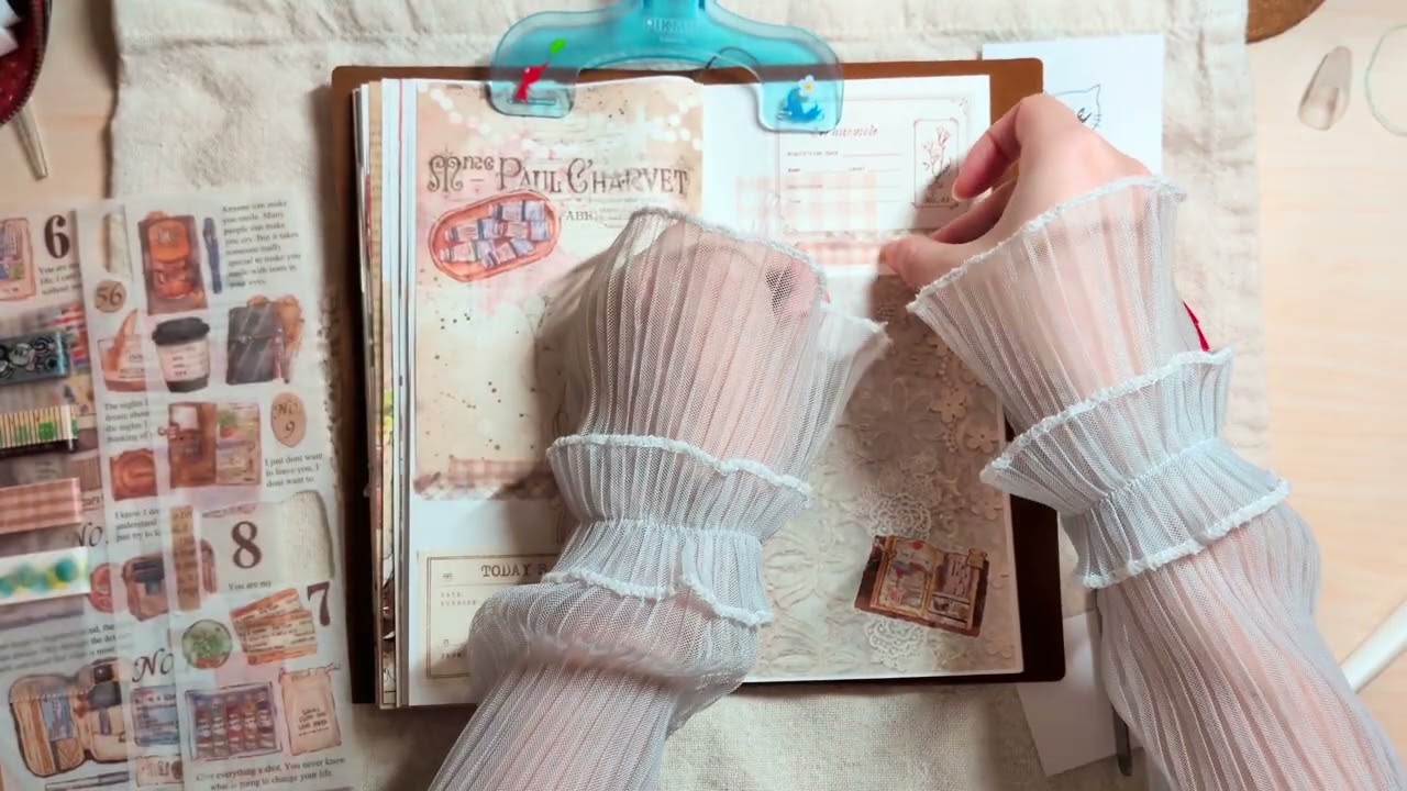 【collage】シートシール使い切る 秋コラージュ ASMR 다꾸