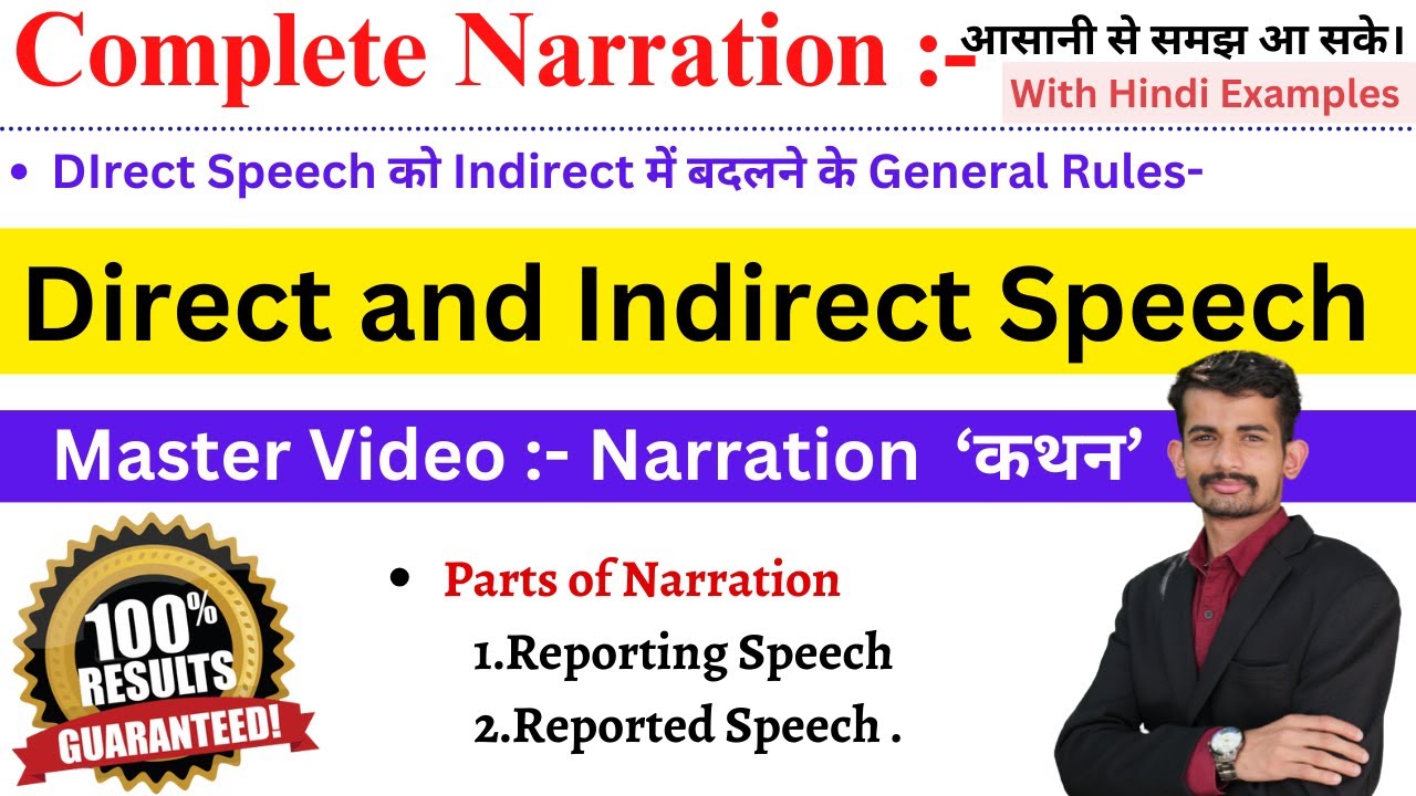 Narration | Direct And Indirect Speech |Narration For Beginners In Hindi | English with Abhishek sir