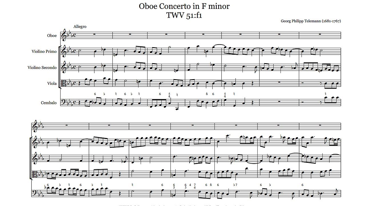 Telemann: Oboe Concerto in F minor TWV 51:f1 - Han De Vries, 1978 - MHS 7479