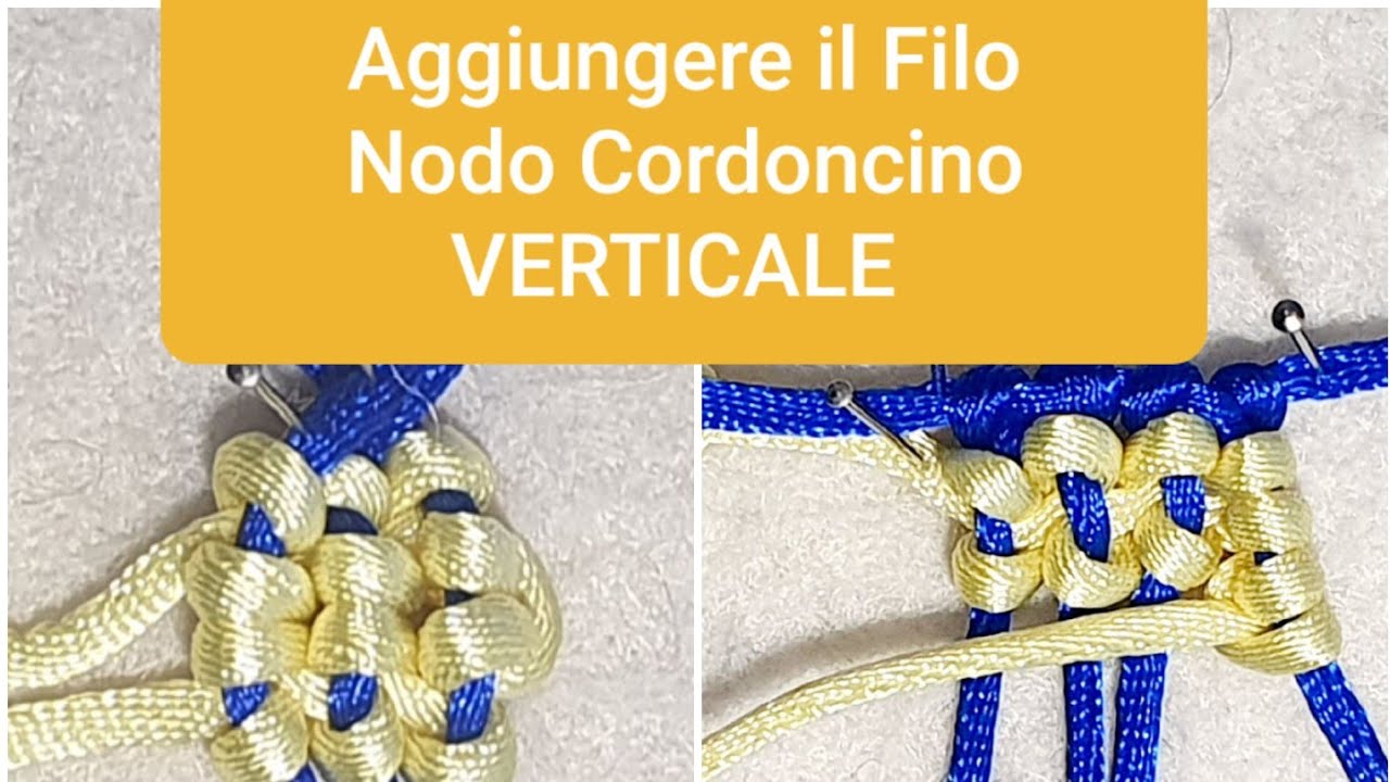 AGGIUNTA di un Filato a Nodo Cordoncino VERTICALE