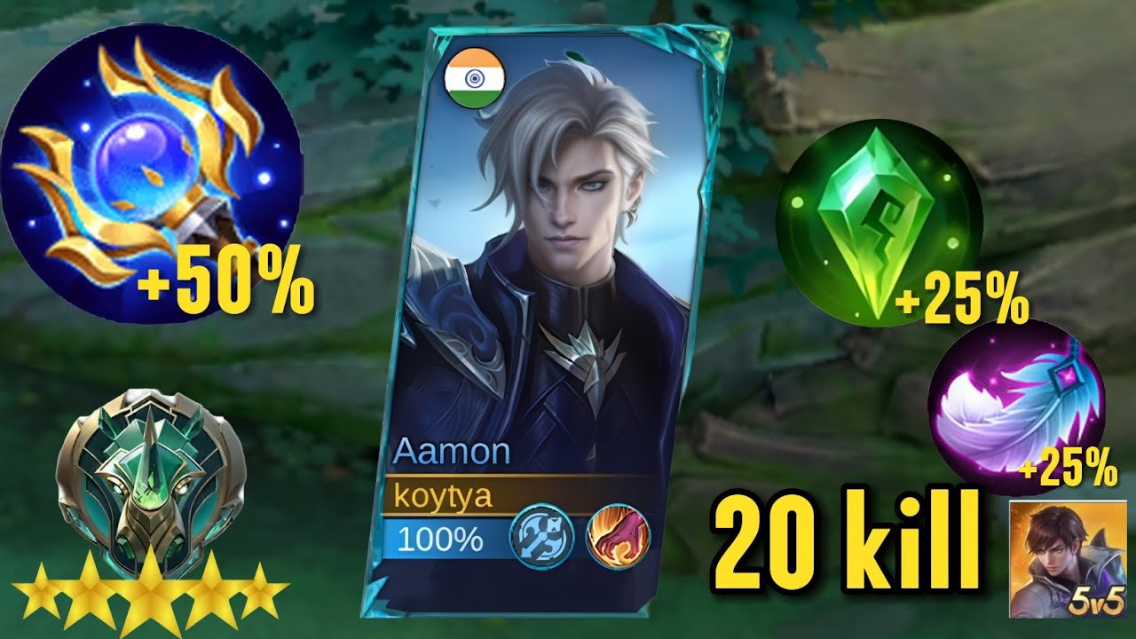 New build aamon /// rank match gameplay /// 20 kill  /// epic ll /// mlbb