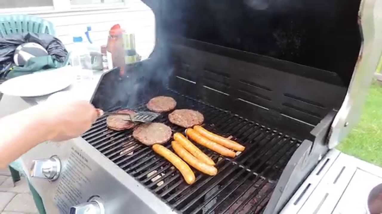 Grilling with wood chips on the Lava Rock Grill Converter