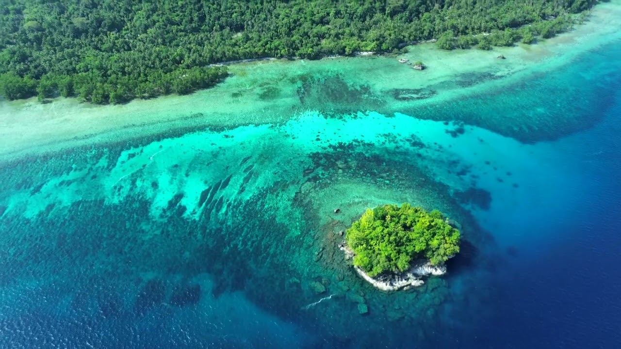 Aerial video of pulau Saparua in the Maluku