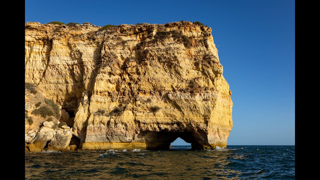 4K Algarve Portugal Traumhafte Felsküste Nahe Albufeira