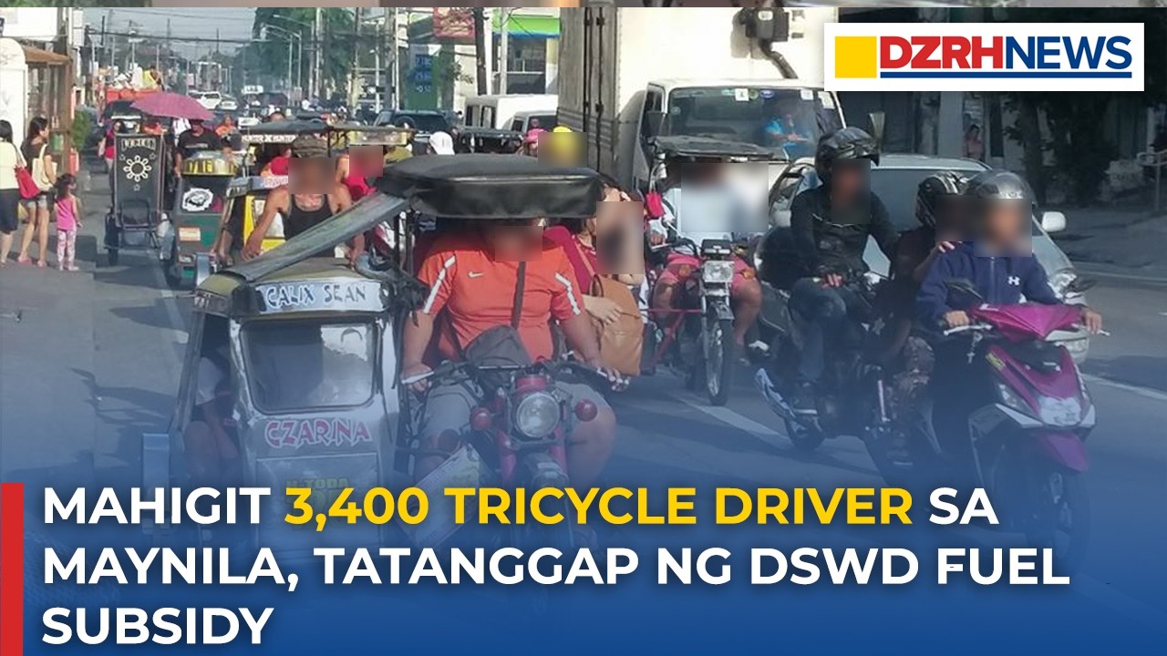 Mahigit 3,400 tricycle driver sa Maynila, tatanggap ng DSWD fuel subsidy