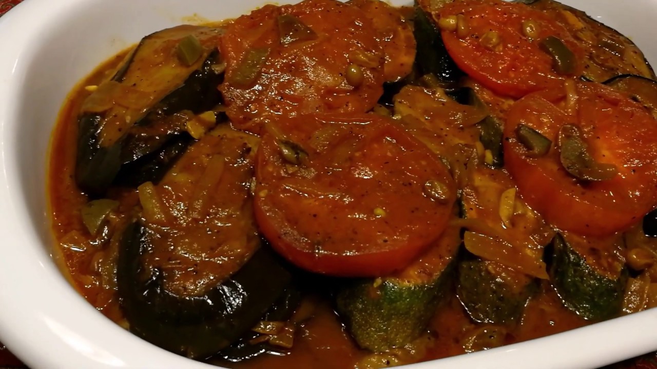 خوراک کدوبادمجان،غذائی بدون گوشت ،خوشمزه باآشپزخانه فریبا  Ratatouille (khorak e  Kadoo _Bademjan)