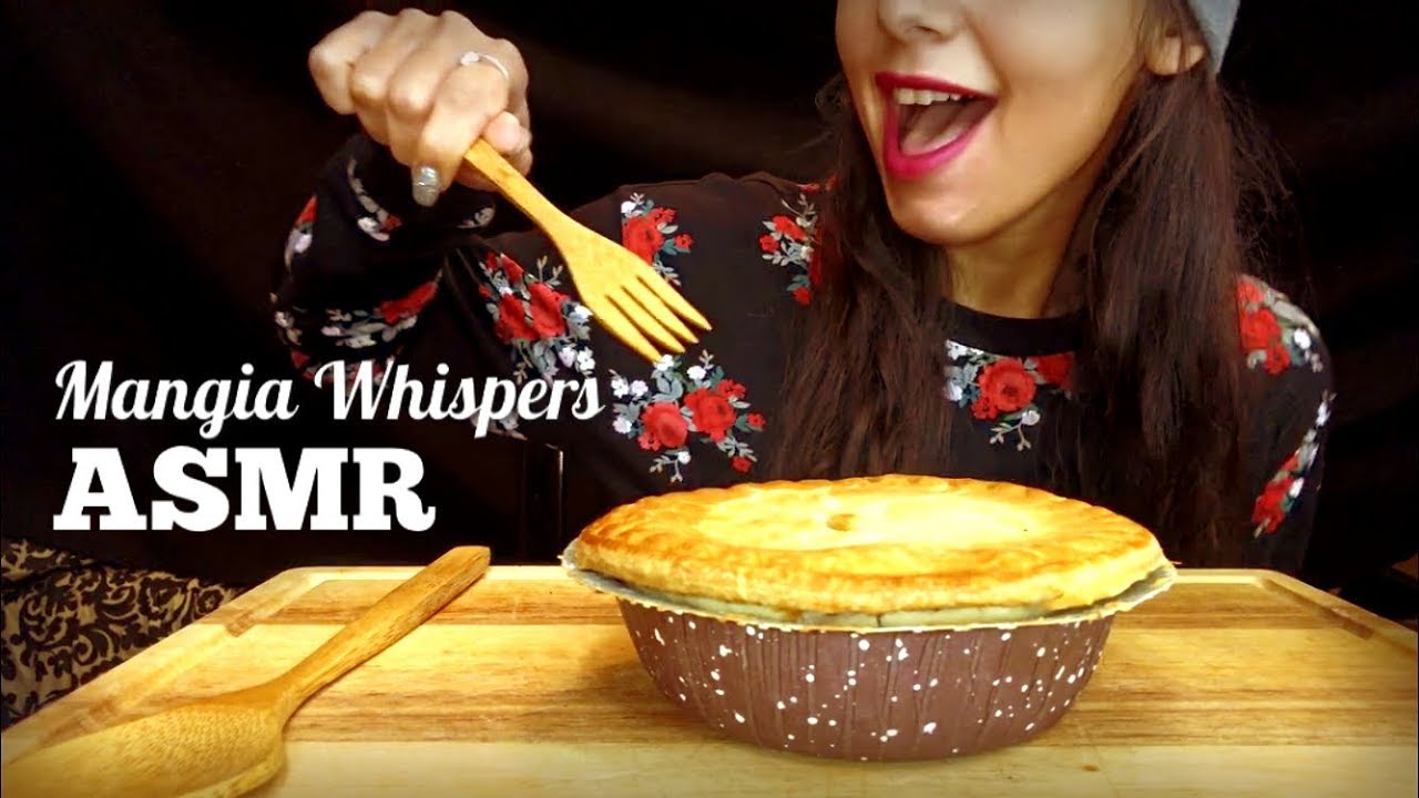 ASMR | EATING CHICKEN POT PIE! MUKBANG (WHISPER) | MANGIA WHISPERS