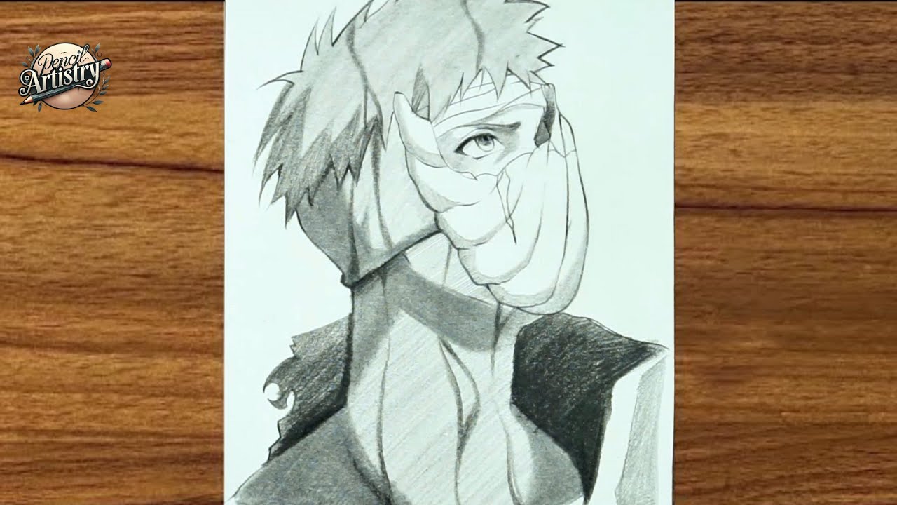 How to draw Obito Uchiha step by step || Obito drawing from Naruto || Easy anime sketch