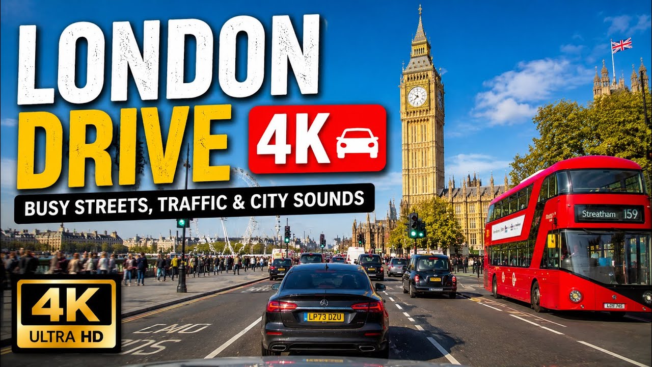 London Drive 4K 🚗 | Busy Streets, Traffic & City Sounds