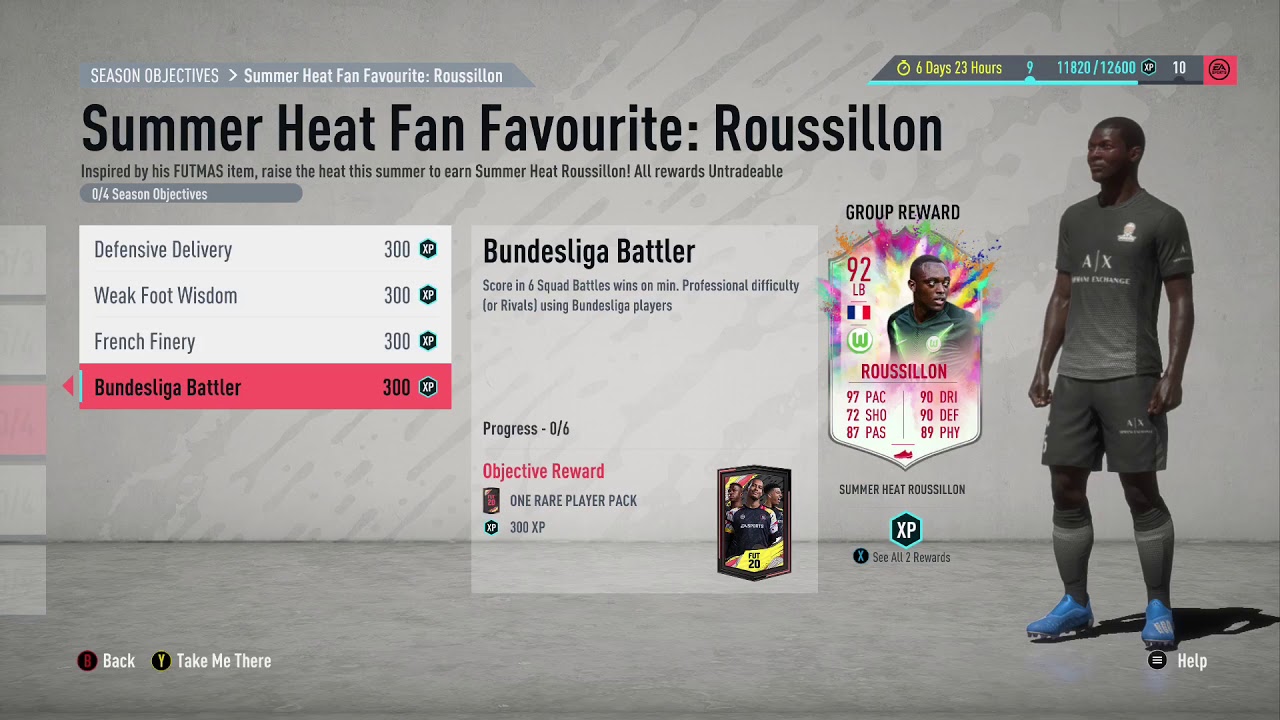 92 Roussillon Summer Heat Fan Favourite Objectives FIFA 20