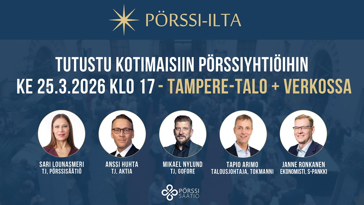 P&ouml;rssi-ilta 25.3.2026 (Aktia, Gofore & Tokmanni)