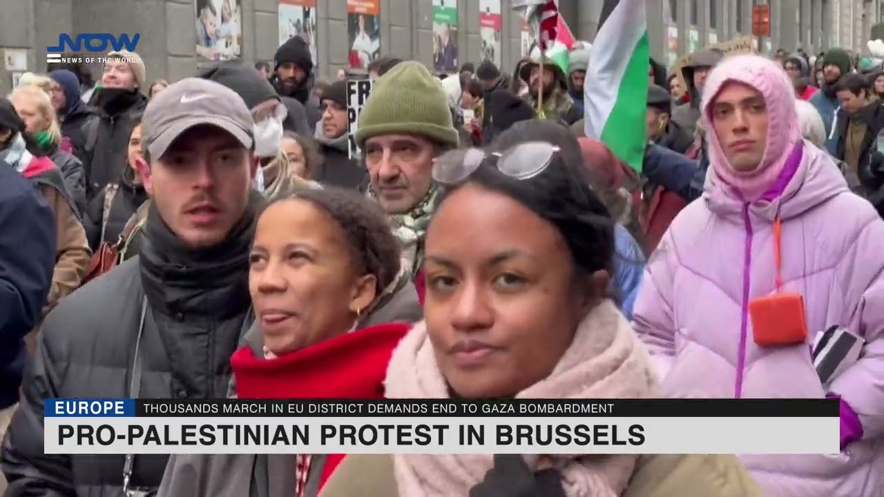 Pro-Palestinian Protest in Brussels Demands End to Gaza Bombardment