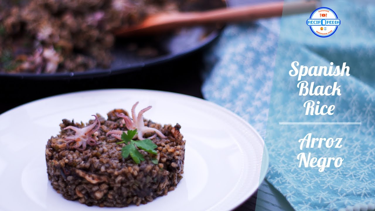 Spanish Black Rice in Paella pan- Arroz Negro