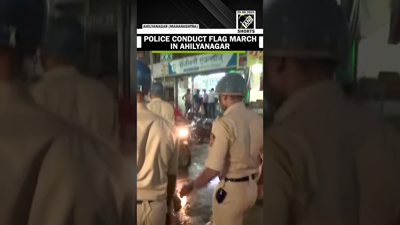 Police conduct flag march to maintain order in Ahilyanagar after violent protest