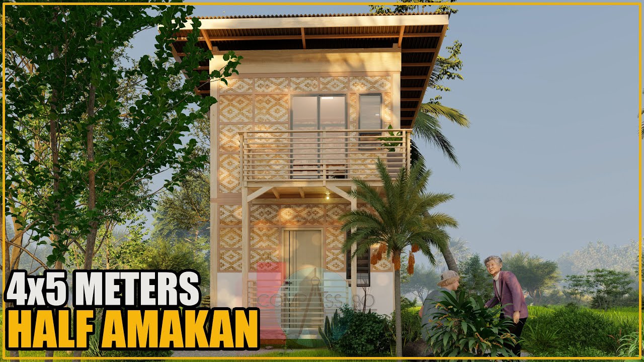4x5 Meters 2 Storey Half Amakan House Design