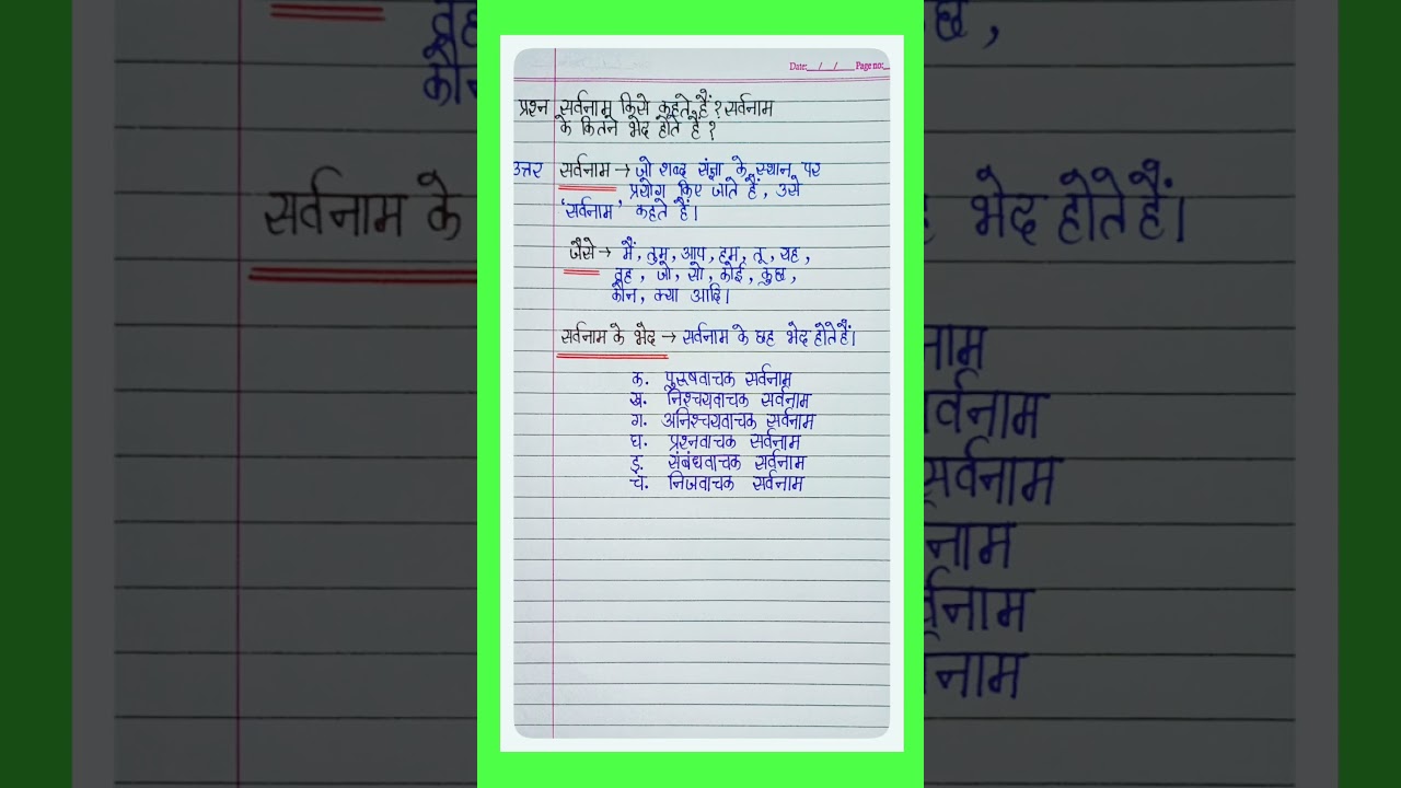 Sarvnam kise kahate hain aur uske bhed | सर्वनाम किसे कहते हैं और उसके भेद | सर्वनाम की परिभाषा l