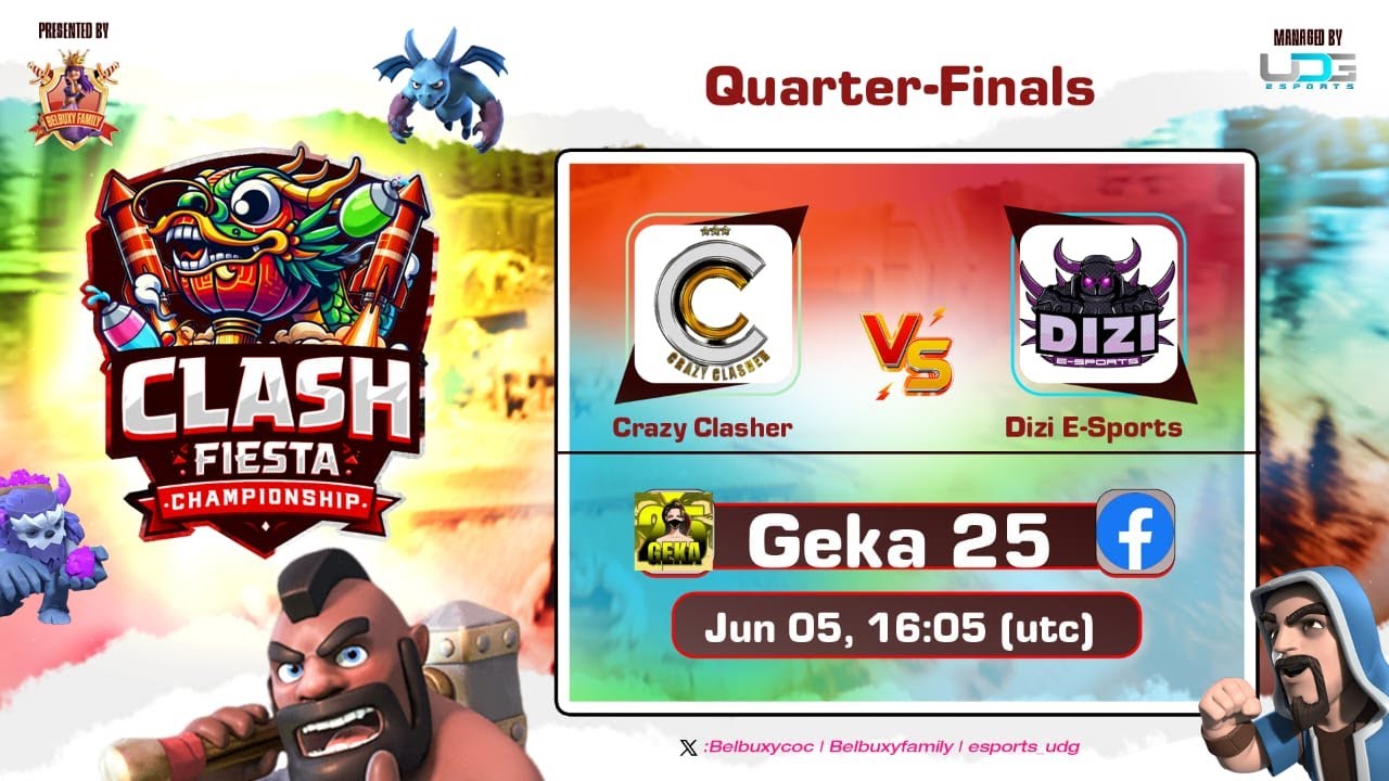 🔴 LIVE - Crazy Clasher Indonesia Vs Dizi Esports ( Quarter Finals CFC ) - Clans of Clans
