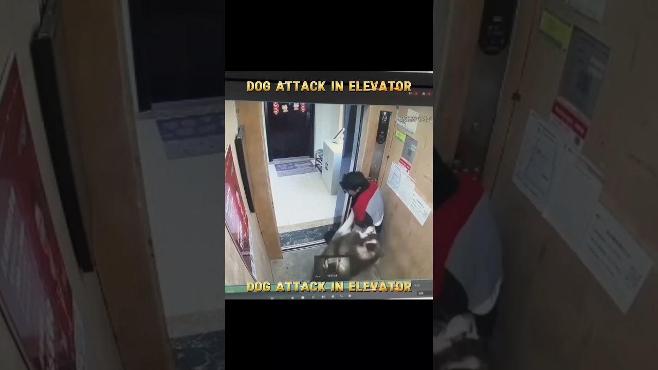 Dog attack #shorts #dog #elevator