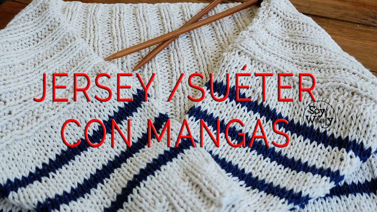 Teje un SUÉTER-JERSEY BÁSICO con MANGAS (TODAS LAS TALLAS)