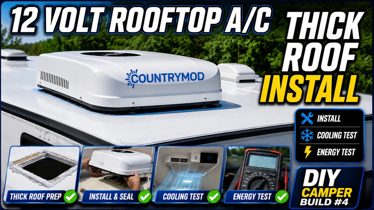 Countrymod 12 Volt AC For RV, Camper, Travel Trailer. Thick Roof Install