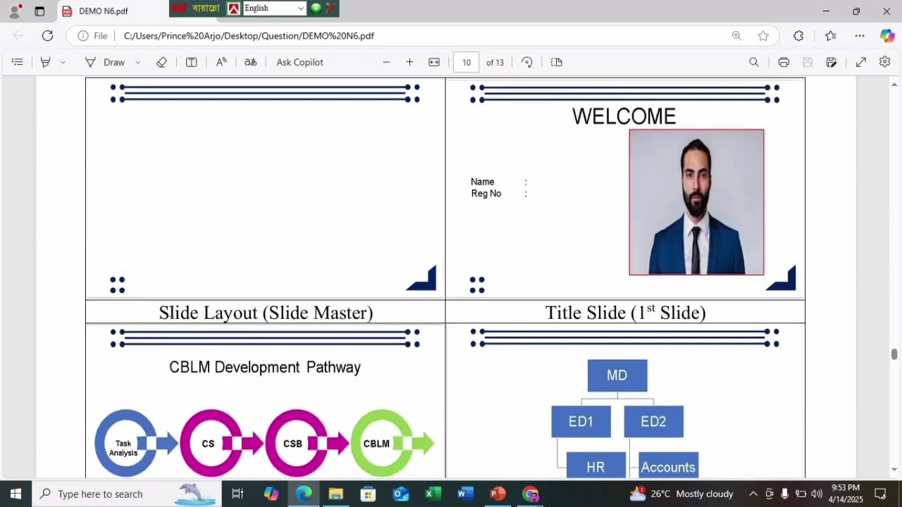 Computer Operation Nsda Level 3 || PowerPoint  Demo 1