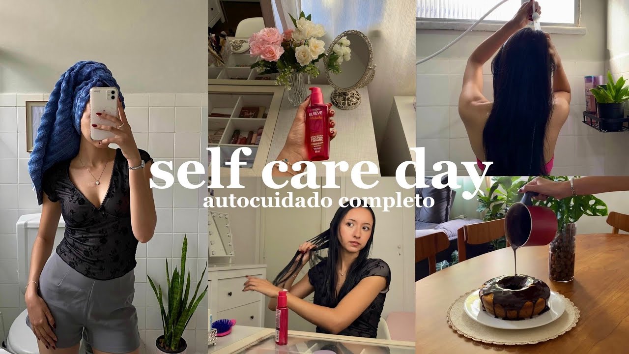 SELF CARE DAY: cabelo brilhoso, autoestima, diário, leitura, fazendo um bolinho…