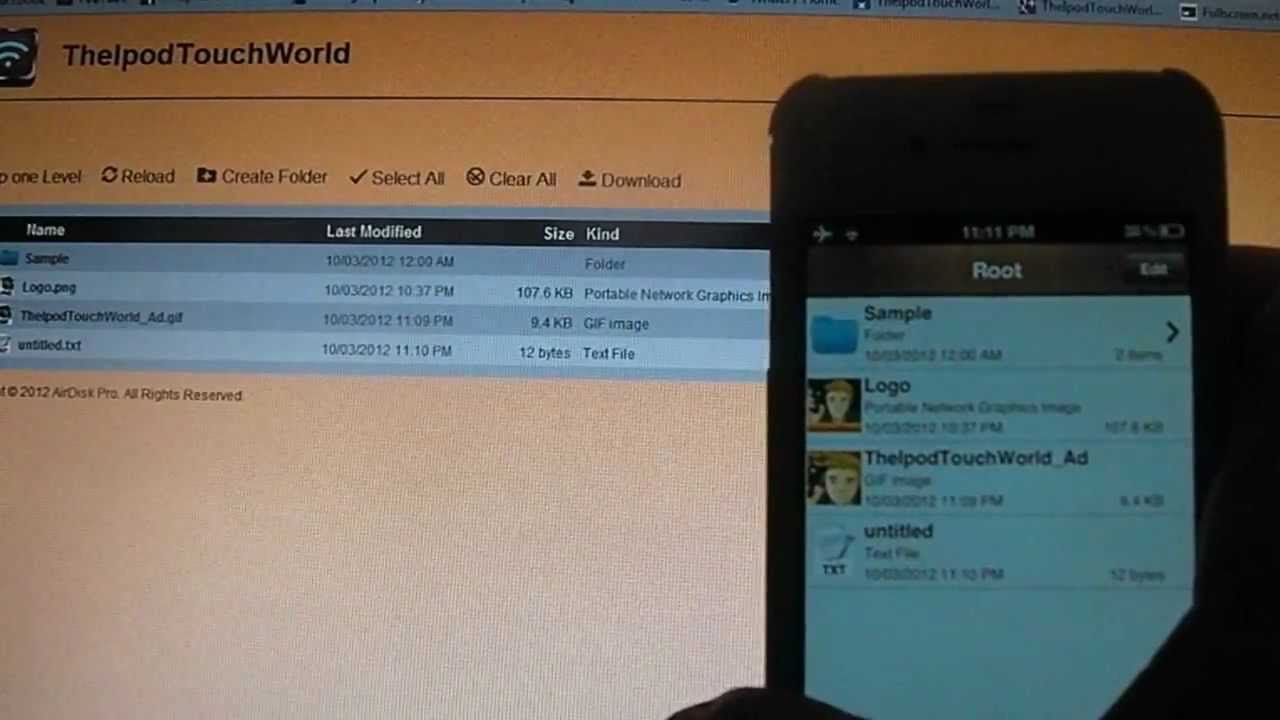 AirDisk Pro - Wireless Flash Drive App Review/Giveaway for iPhone, iPod Touch and iPad (HD)