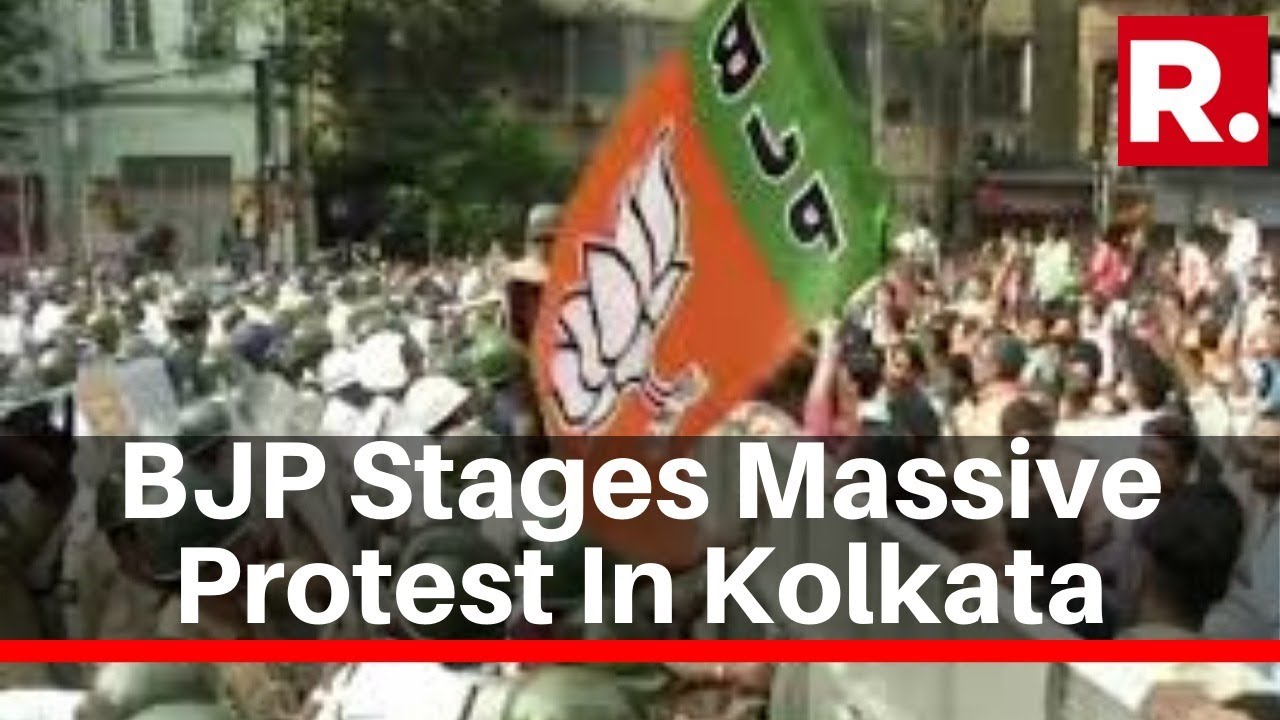 BJP Stages Massive Protest In Kolkata Against Trinamool Congress